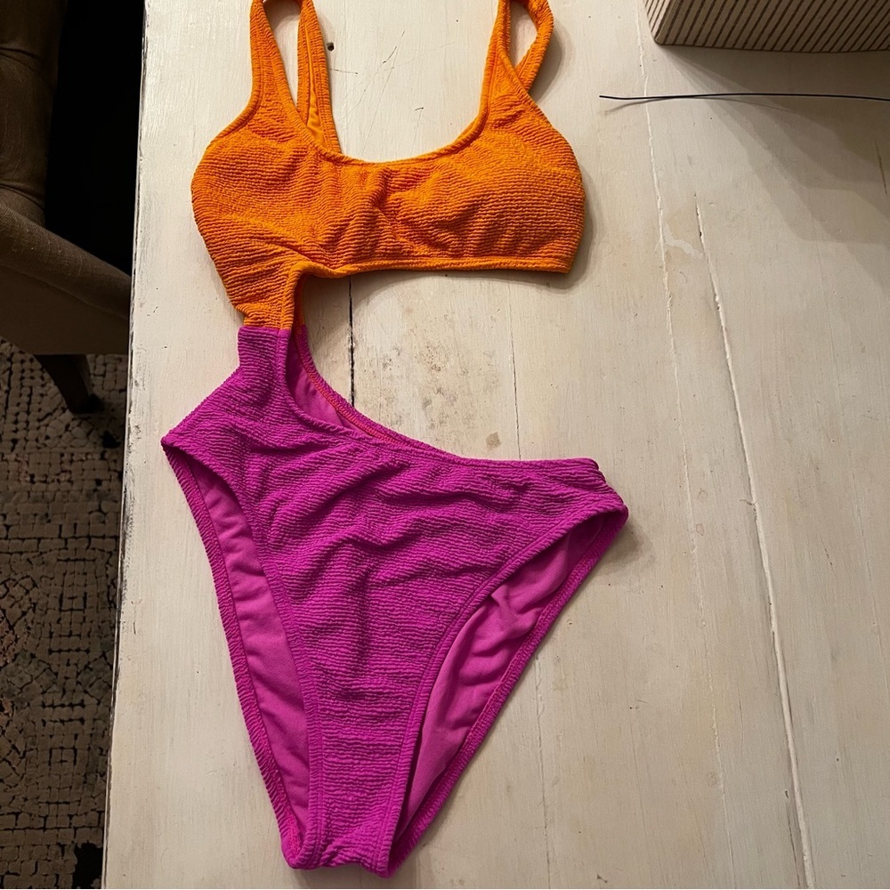 Wild Fable Vibrant Orange and Pink Kids One Piece size 0-2 - Picture 4 of 4